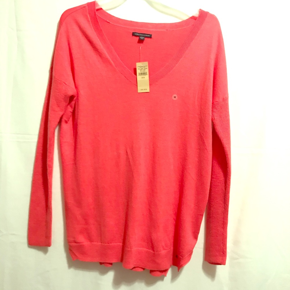 NWT AMERICAN EAGLE OUTFITTERS pink v neck sweater